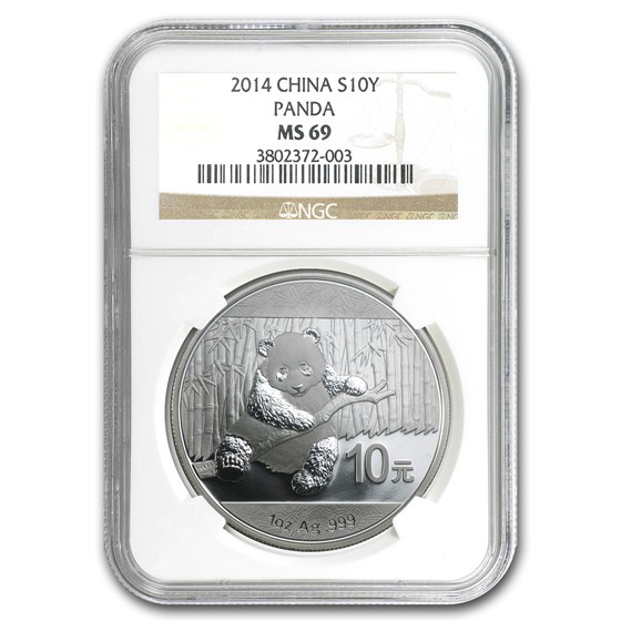 2014 China 1 oz Silver Panda MS-69 NGC 2014 China 1 oz Silver Panda MS-69 NGC
